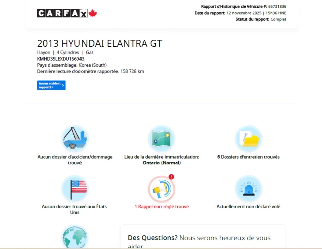 Hyundai Elantra GT GLS**JAMAIS ACCIDENTEE**TOIT OUVRANT**SIÈGES CHAUFFANTS**MAGS**ACTIVE ECO** 2013