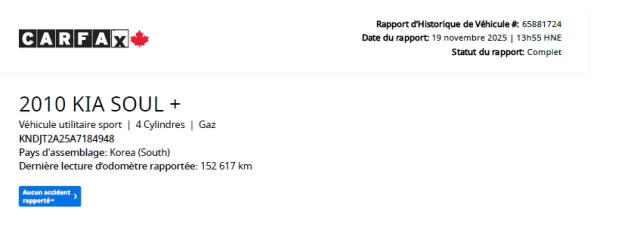 Kia Soul **SIEGES CHAUFFANTS**MAGS**BLUETOOTH** 2010