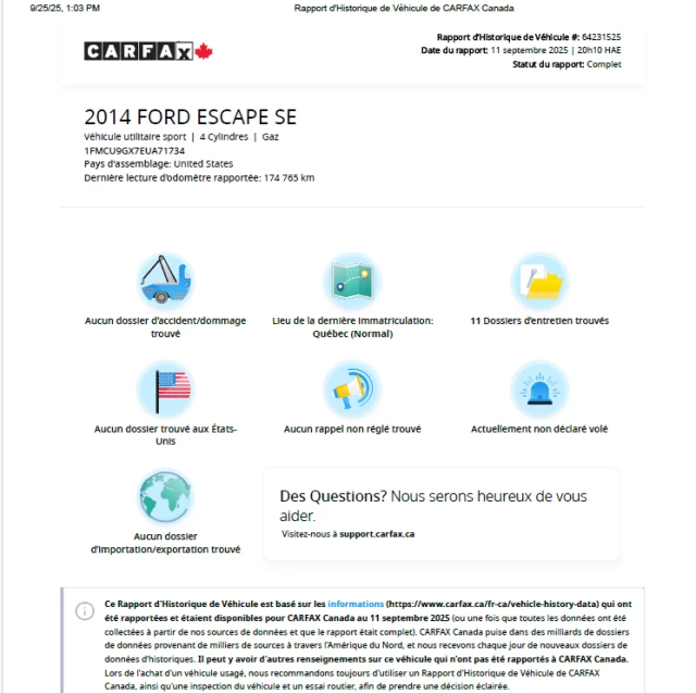 Ford Escape SE**AWD**Jamais Accidente**CAMERA DE RECULE**SIEGES CHAUFFNATS**Financement 1ère, 2e et 3e chance !! 100% Approuvé 2014