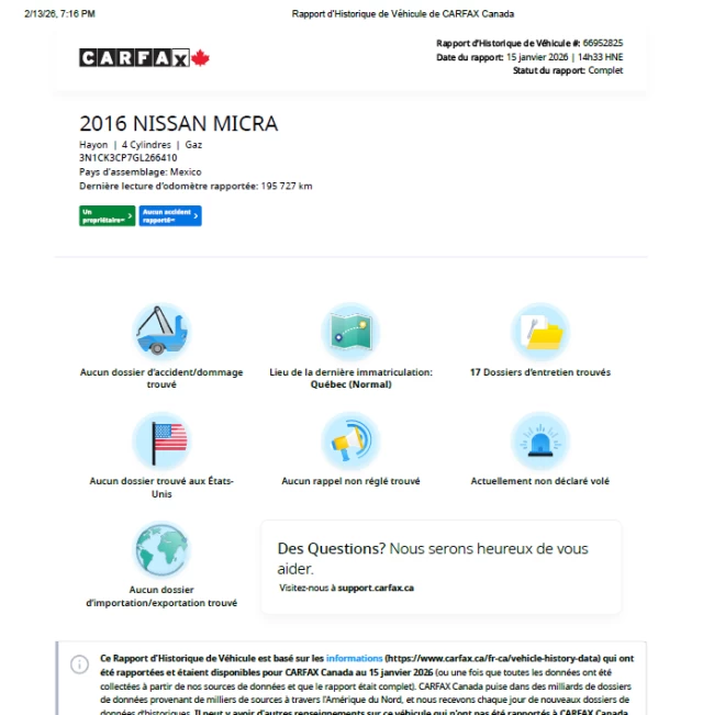 Nissan Micra SV**Jamais Accidentee**Un Proprietaire**AC**MANUELLE** 2016