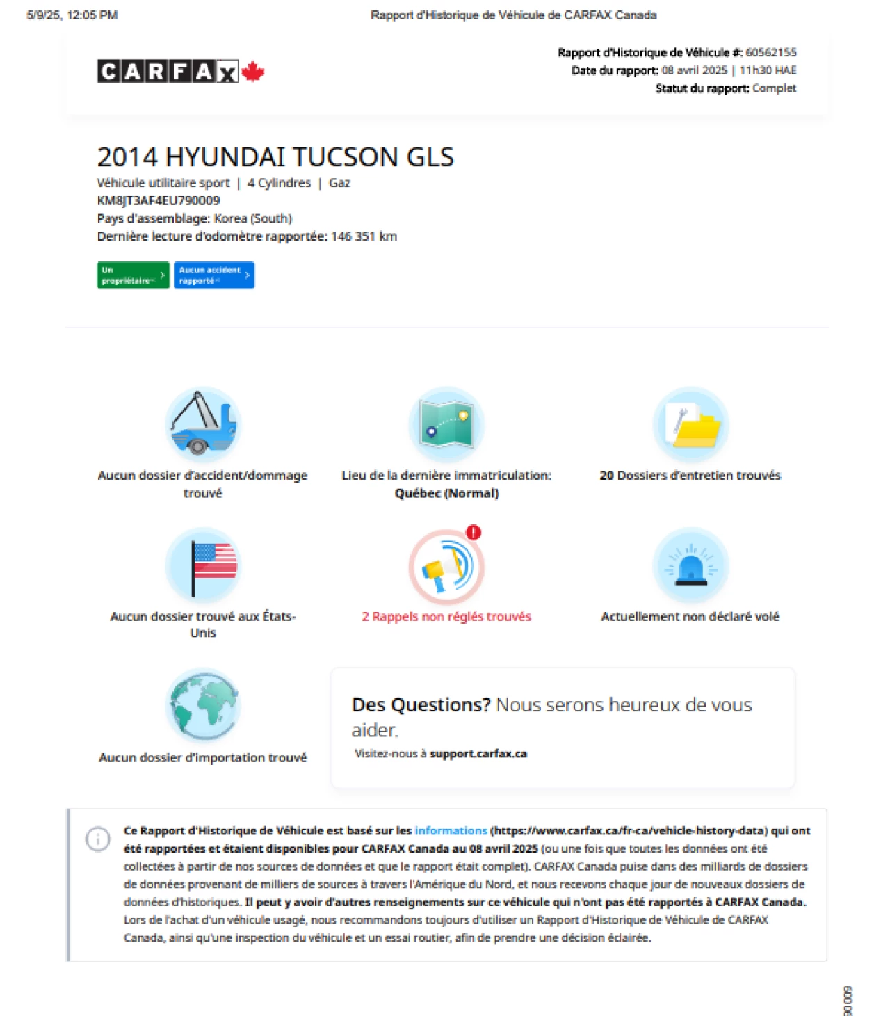 2014 Hyundai Tucson GL**Un PropriÉtaire**Jamais accidente**SIEGES CAUFFANTS** Image principale