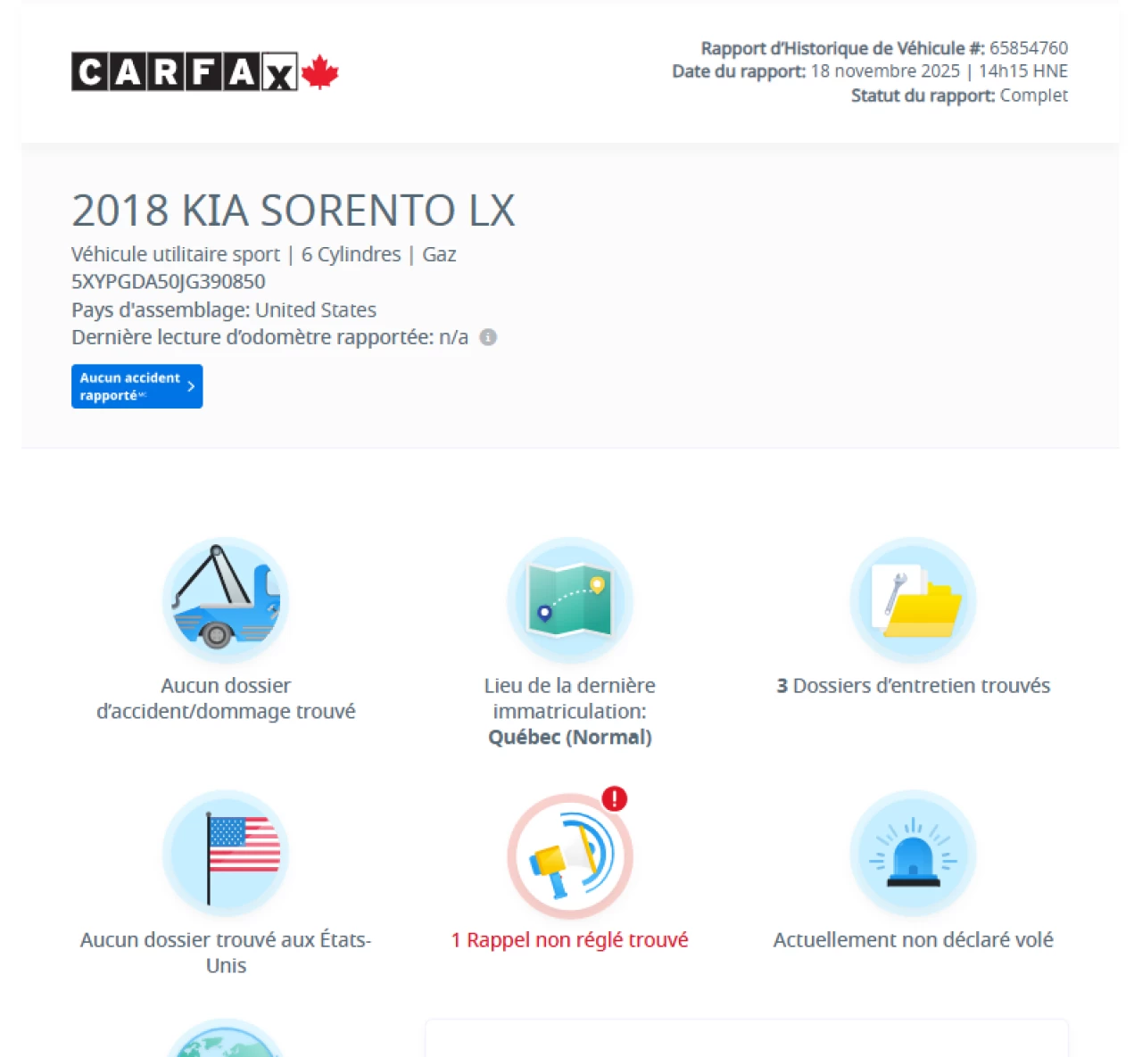 2018 Kia Sorento **7 PASSAGERS**LX**AWD**APPLE CAR PLAY**CAMERA DE RECUL**SIEGES CHAUFFANTS**MAGS** Main Image