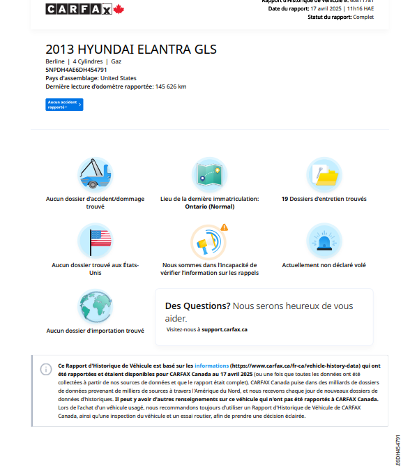 2013 Hyundai Elantra GL**Jamais accidente**CERTIFIÉ Par La SAAQ**SIEGES CHAUFFANTS** Image principale