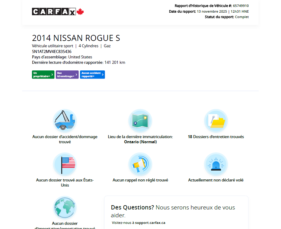 2014 Nissan Rogue **SV**JAMAIS ACCIDENTEE**SAAQ CERTIFIEE**TOIT PANORAMIQUE**CAMERA DE RECUL**SIEGES CHAUFFANTS**MAGS** Main Image