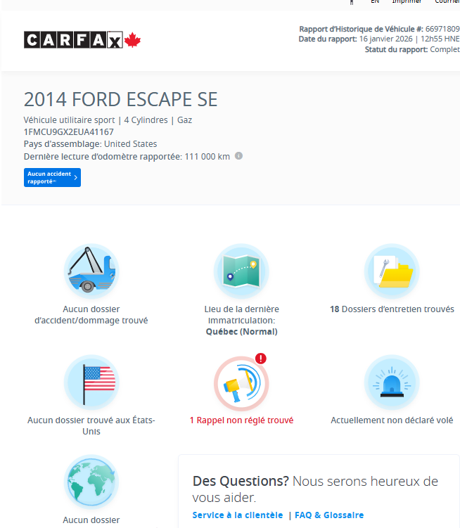 2014 Ford Escape JAMAIS ACCIDENTEE**AWD**NAVIGATION**CAMERA DE RECUL**SIEGES CHAUFFANTS**MAGS** Financement 1Ère, 2e et 3e chance !! 100% ApprouvÉ Main Image