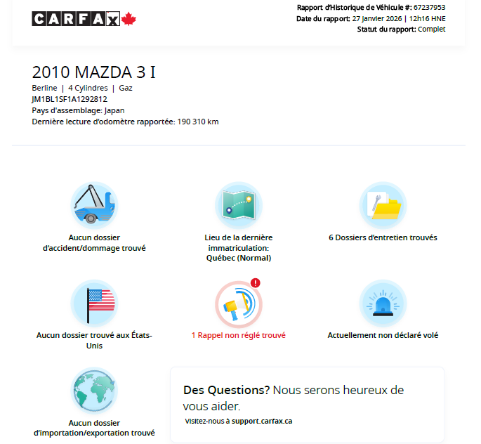 2010 Mazda 3 GS**Jamais Accidentee**Mags** Image principale