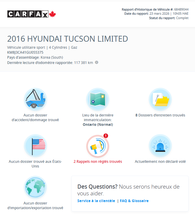 2016 Hyundai Tucson Premium**AWD**Jamais Accidentee**SAAQ Certifie**CAMERA DE RECUL**SIEGES CHAUFFANTS**MAGS**SIEGES CHAUFFANTS ARRIERE**Alerte d'angle Mort** Main Image